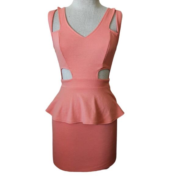 Peach Mini Bodycon Party Dress Size XS - Picture 1 of 4